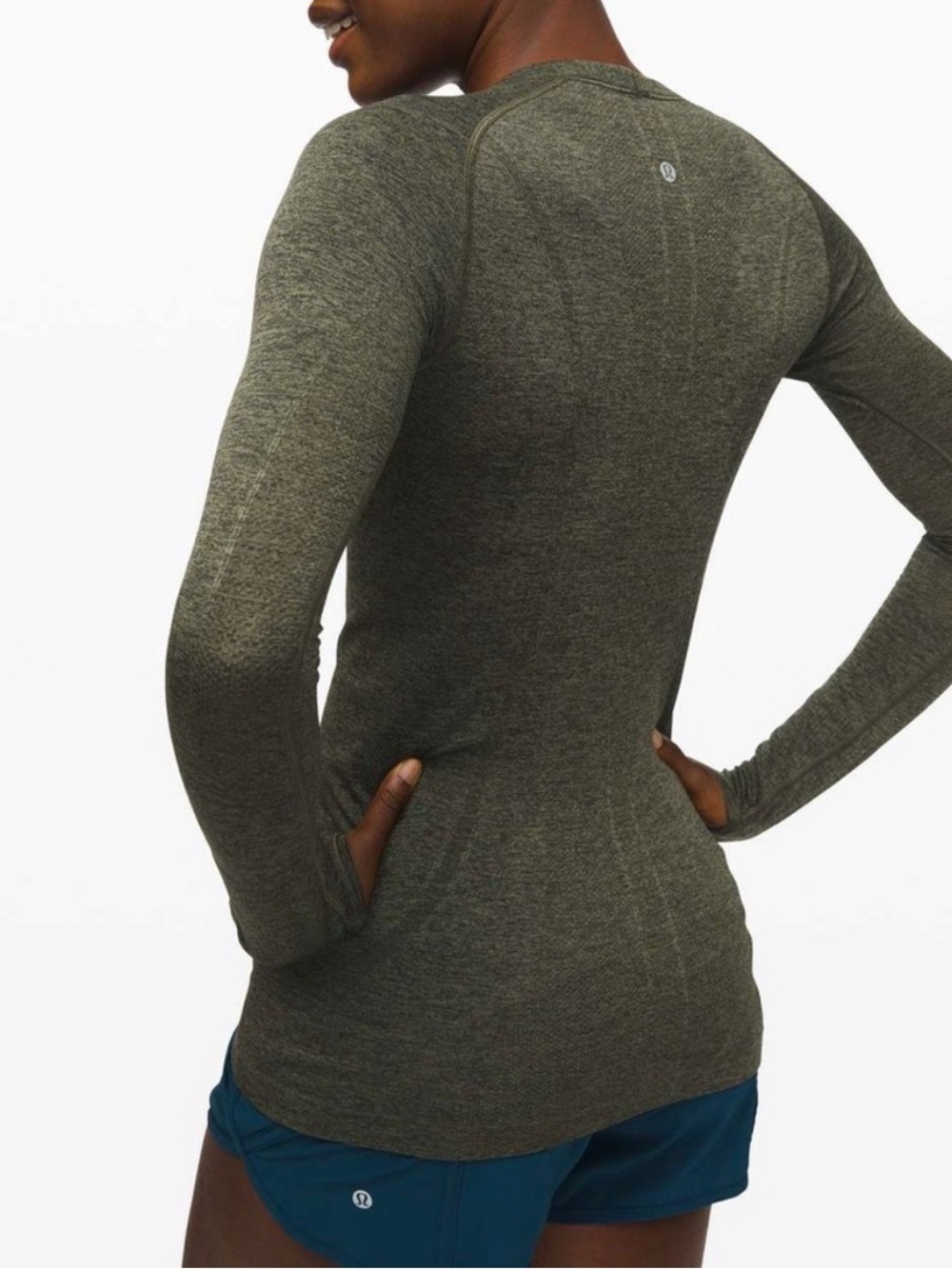 lululemon athletica Olive Green Long-Sleeve Seamless Top